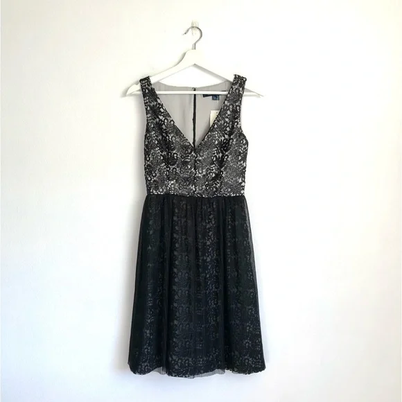 french connection black pleated dress French Connection sleeveless pleated dress with mono contrast stitching in  black
